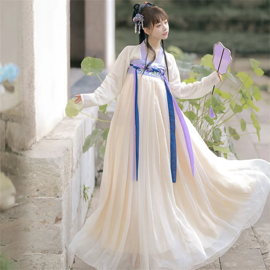Women Traditional Hanfu Costumes Ancient Clothes Wei Jin Dynasty Crossed Collars Princess Folk Dance Dresse
Women Traditional Hanfu Costumes Ancient Clothes Wei Jin Dynasty Crossed Collars Princess Folk Dance Dresse