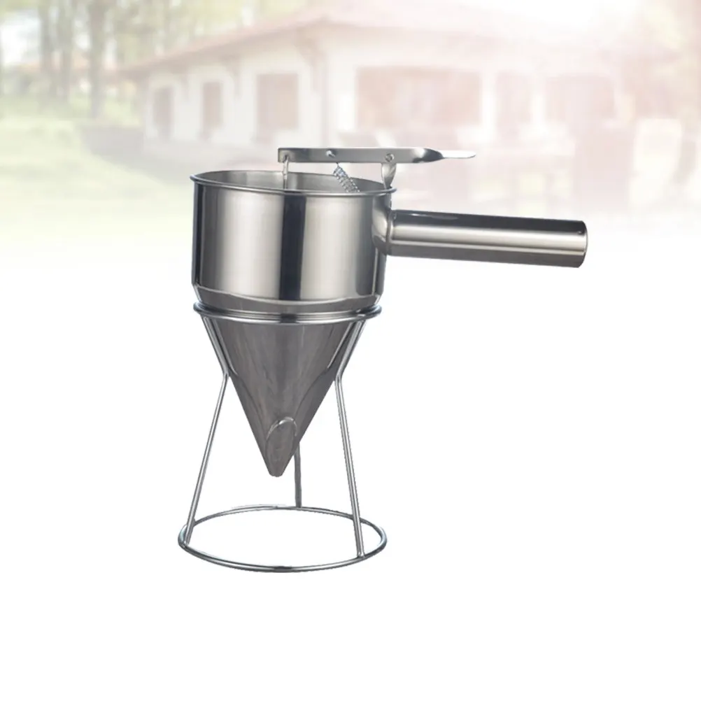 Stainless Steel Funnel Fish Ball Dispenser With Stand Frosted Surface Baking Tool For Pancake Octopus Balls Cake Shop
Stainless Steel Funnel Fish Ball Dispenser With Stand Frosted Surface Baking Tool For Pancake Octopus Balls Cake Shop