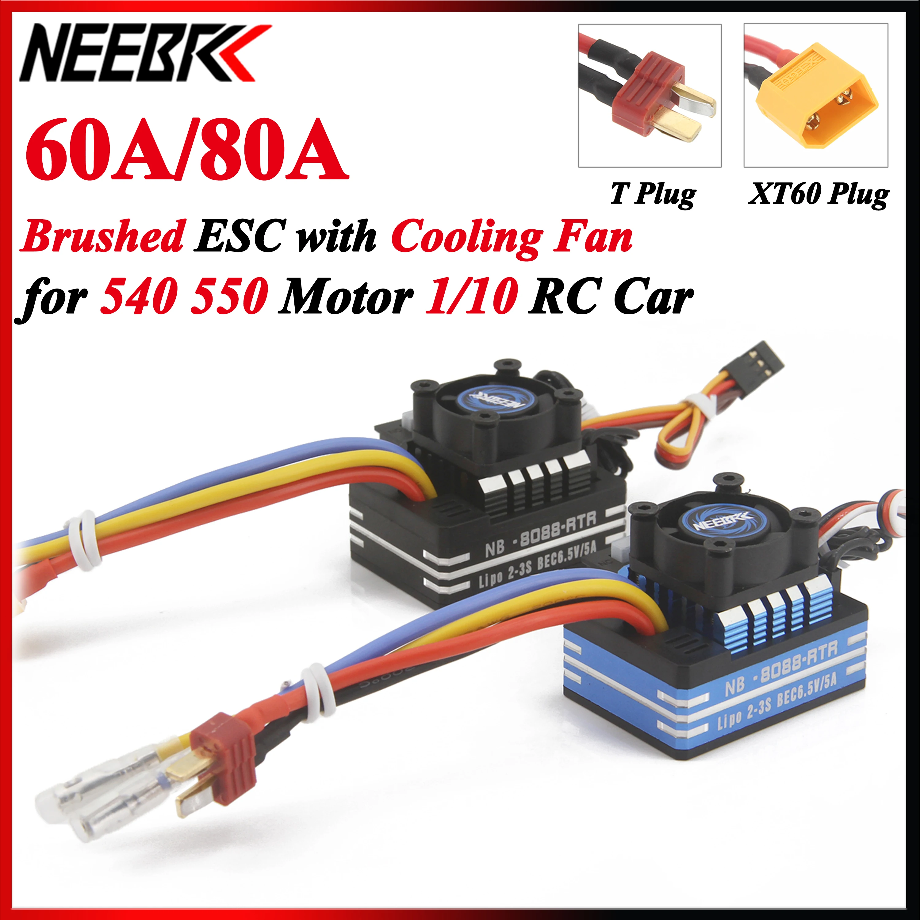 NEEBRC 60A 80A Waterproof Brushed 2-3S Metal ESC Cooling Fan for 540 550 Motor 1/10 1/12 RC Car Crawler Monster Off-road Truck
NEEBRC 60A 80A Waterproof Brushed 2-3S Metal ESC Cooling Fan for 540 550 Motor 1/10 1/12 RC Car Crawler Monster Off-road Truck
