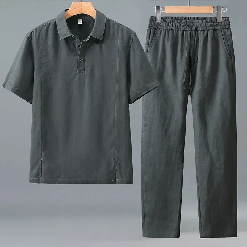 Men Plus Size Summer Linen Two Piece Set Loose Lapel Short Sleeve Shirt Drawstring Pants Daily Casual Outfit S-6XL
Men Plus Size Summer Linen Two Piece Set Loose Lapel Short Sleeve Shirt Drawstring Pants Daily Casual Outfit S-6XL