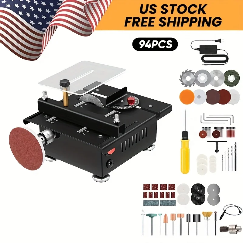 1 Set Of Multifunctional Portable Adjustable Mini Table Saw | Cutting, Polishing, Engraving, Drilling, All-Around Machine, 7-Level Speed Adjustment, Plug Powered, Desktop Style, No Batteries, Ideal For Wood, Autumn And Winter New Release
1 Set Of Multifunctional Portable Adjustable Mini Table Saw | Cutting, Polishing, Engraving, Drilling, All-Around Machine, 7-Level Speed Adjustment, Plug Powered, Desktop Style, No Batteries, Ideal For Wood, Autumn And Winter New Release