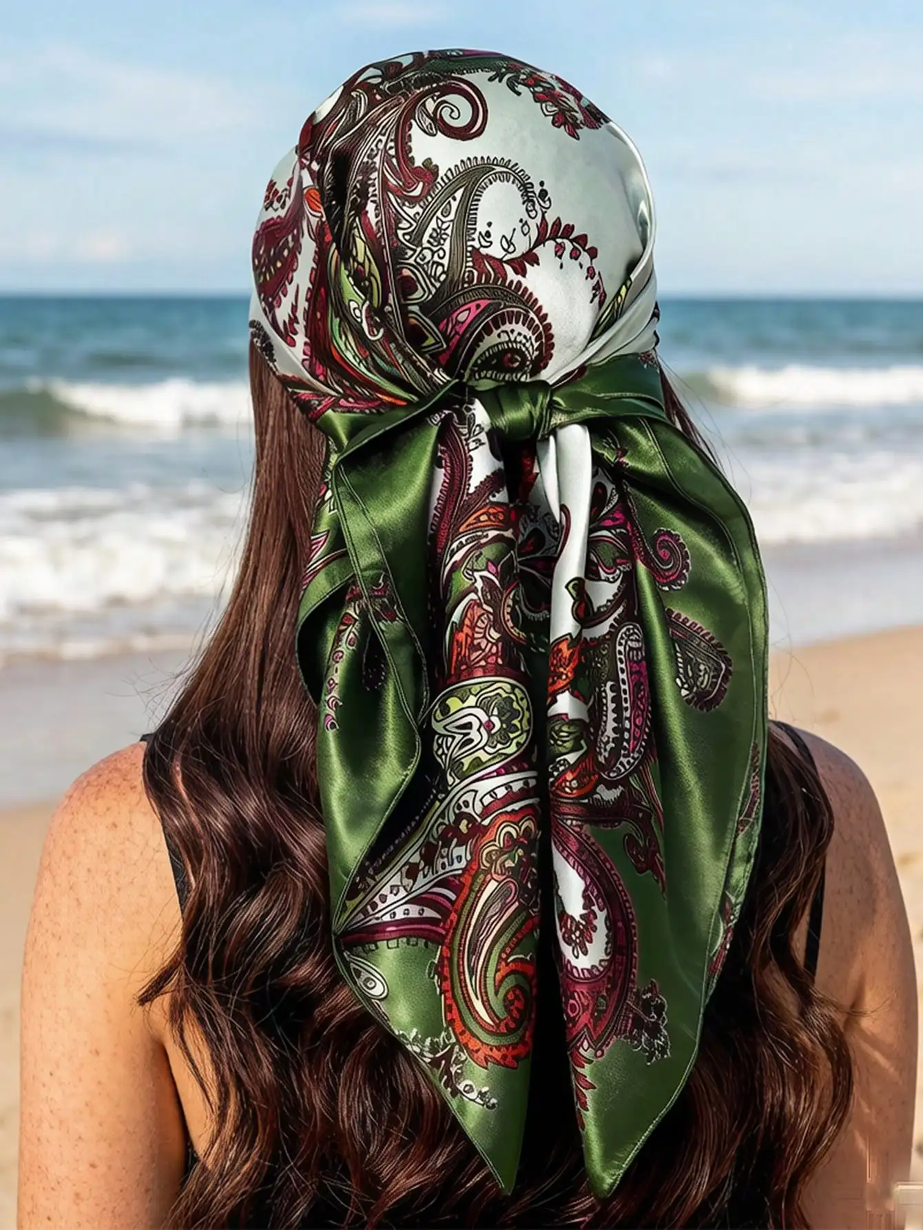 Bohemian Style Chain Print Satin Scarf For Women Elegant Headscarf Shawl Sun Protection
Bohemian Style Chain Print Satin Scarf For Women Elegant Headscarf Shawl Sun Protection