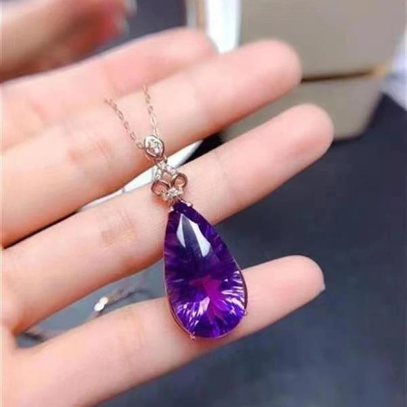 MeiBaPJ Amethyst Fashion Water Drop Pendant Necklace with Certificate 925 Pure Silver Purple Stone Fine Jewelry for Women
MeiBaPJ Amethyst Fashion Water Drop Pendant Necklace with Certificate 925 Pure Silver Purple Stone Fine Jewelry for Women