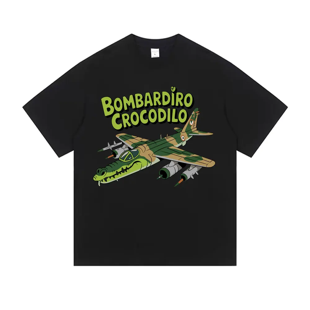 Bombardiro Crocodilo Funny Plane Bomber Anime Crocodile Graphic T-shirt Men Women Cotton Casual Humor Tshirt Male Fashion Tees
Bombardiro Crocodilo Funny Plane Bomber Anime Crocodile Graphic T-shirt Men Women Cotton Casual Humor Tshirt Male Fashion Tees