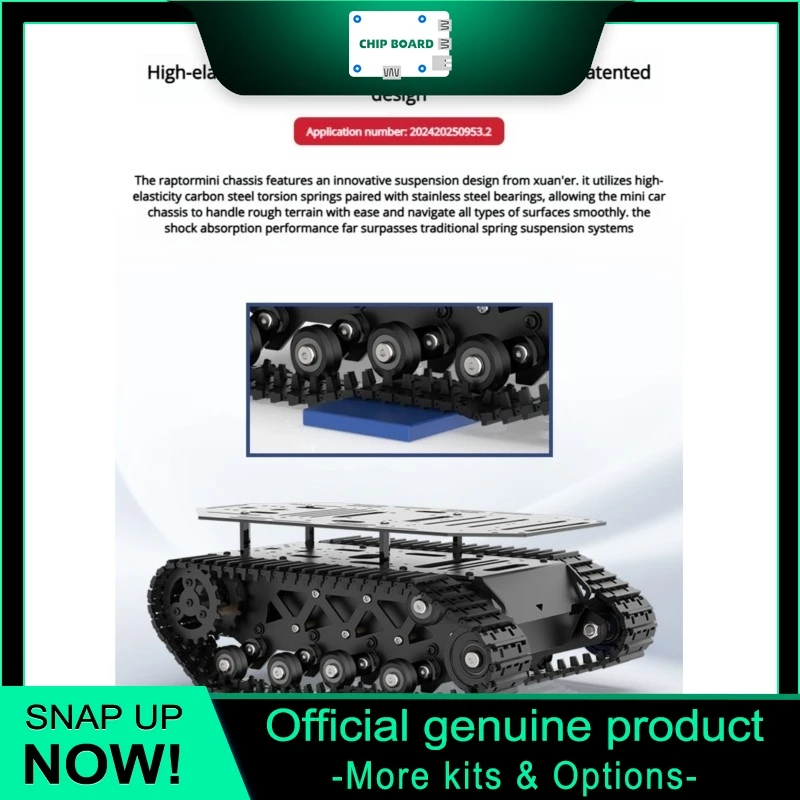 Hiwonder Tracked Chassis for Robots with Full Metal Suspension and Precision Motors
Hiwonder Tracked Chassis for Robots with Full Metal Suspension and Precision Motors