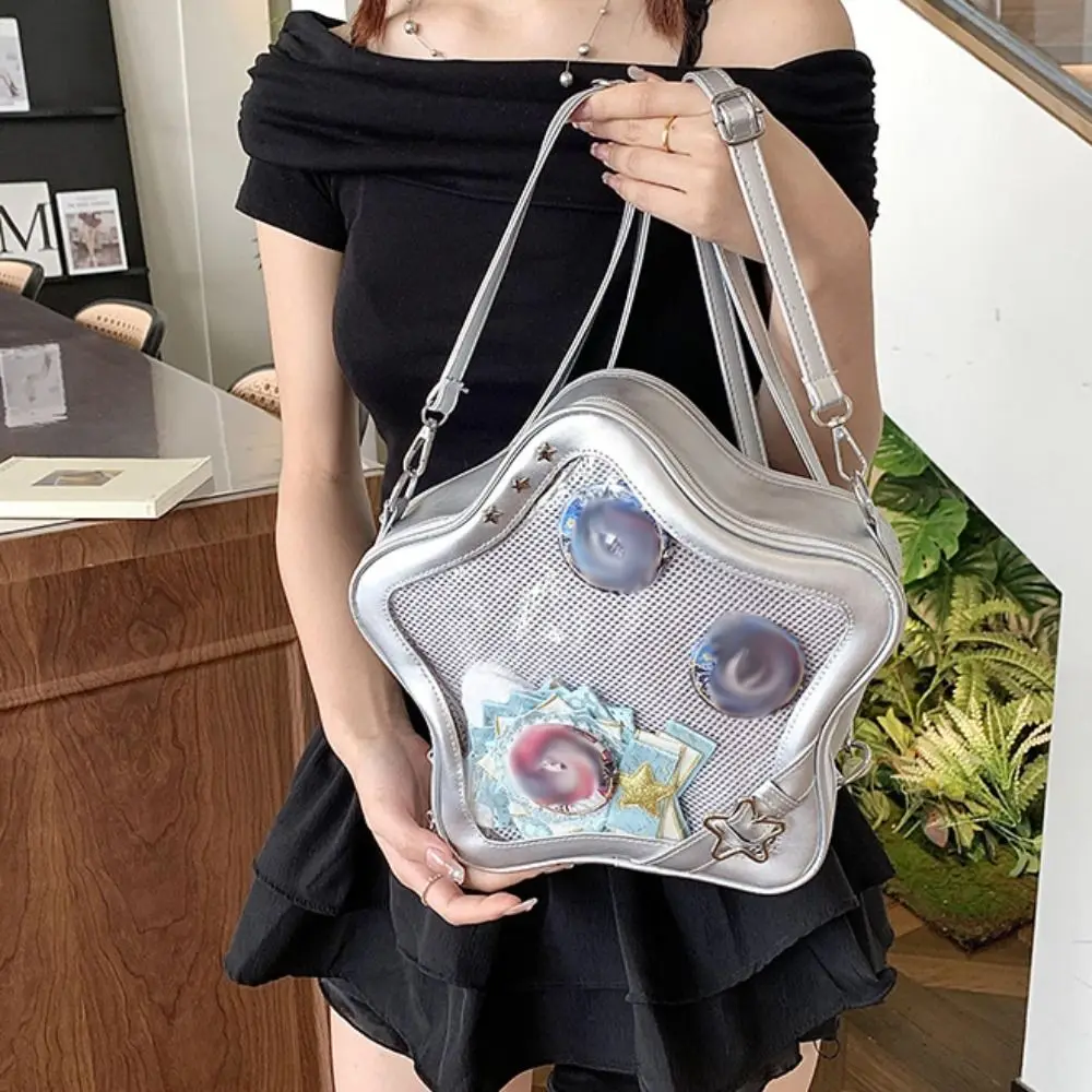 Portable Zipper Bag Star Ita Bag Silver PU Transparent Pocket Small Item Bag Idol Merchandise Storage Fashion Backpacks Children
Portable Zipper Bag Star Ita Bag Silver PU Transparent Pocket Small Item Bag Idol Merchandise Storage Fashion Backpacks Children