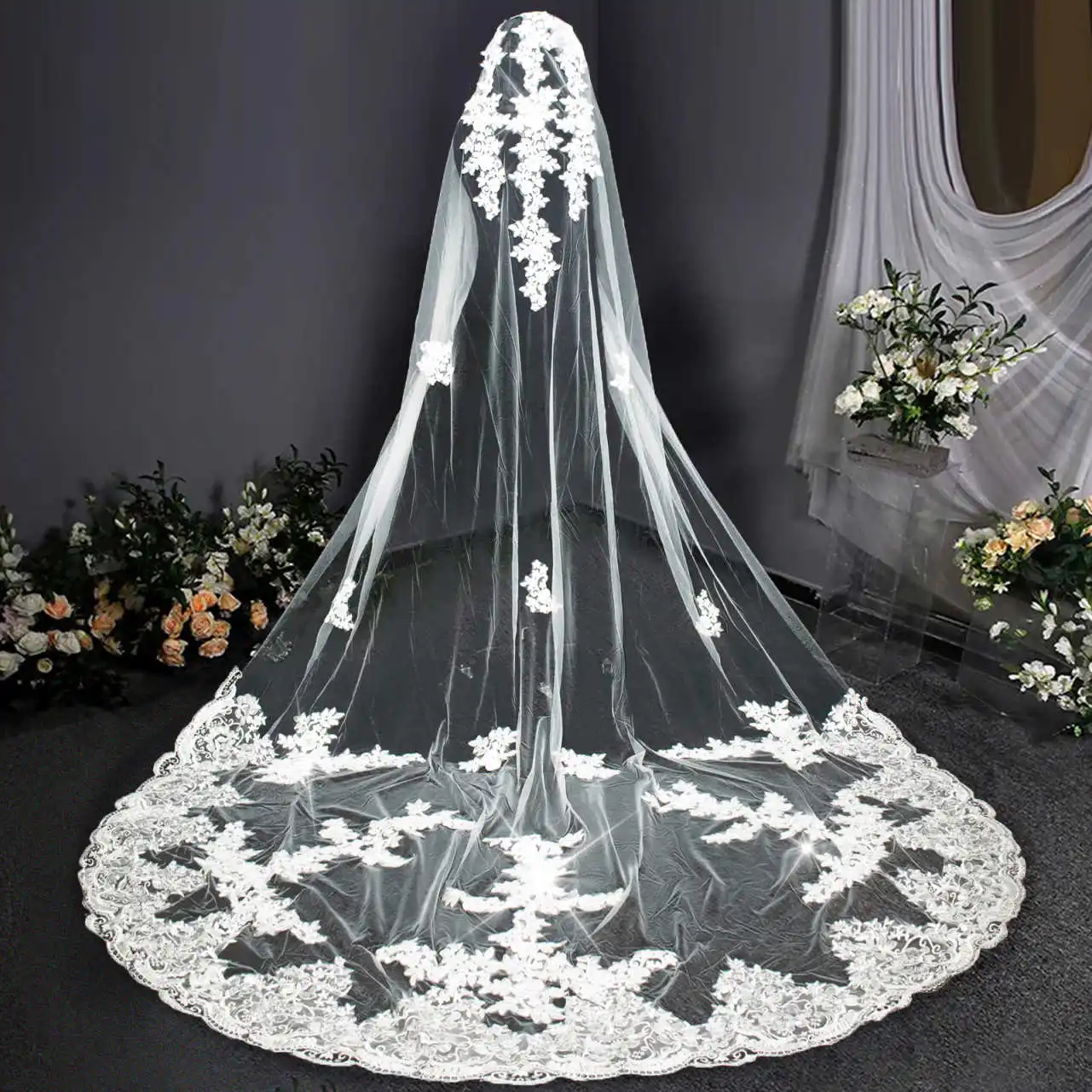 Elegant Wedding Veils Appliques Lace One Layer Bride Complementos De Boda Velo De Novia Custom Made Bridal Accessories
Elegant Wedding Veils Appliques Lace One Layer Bride Complementos De Boda Velo De Novia Custom Made Bridal Accessories