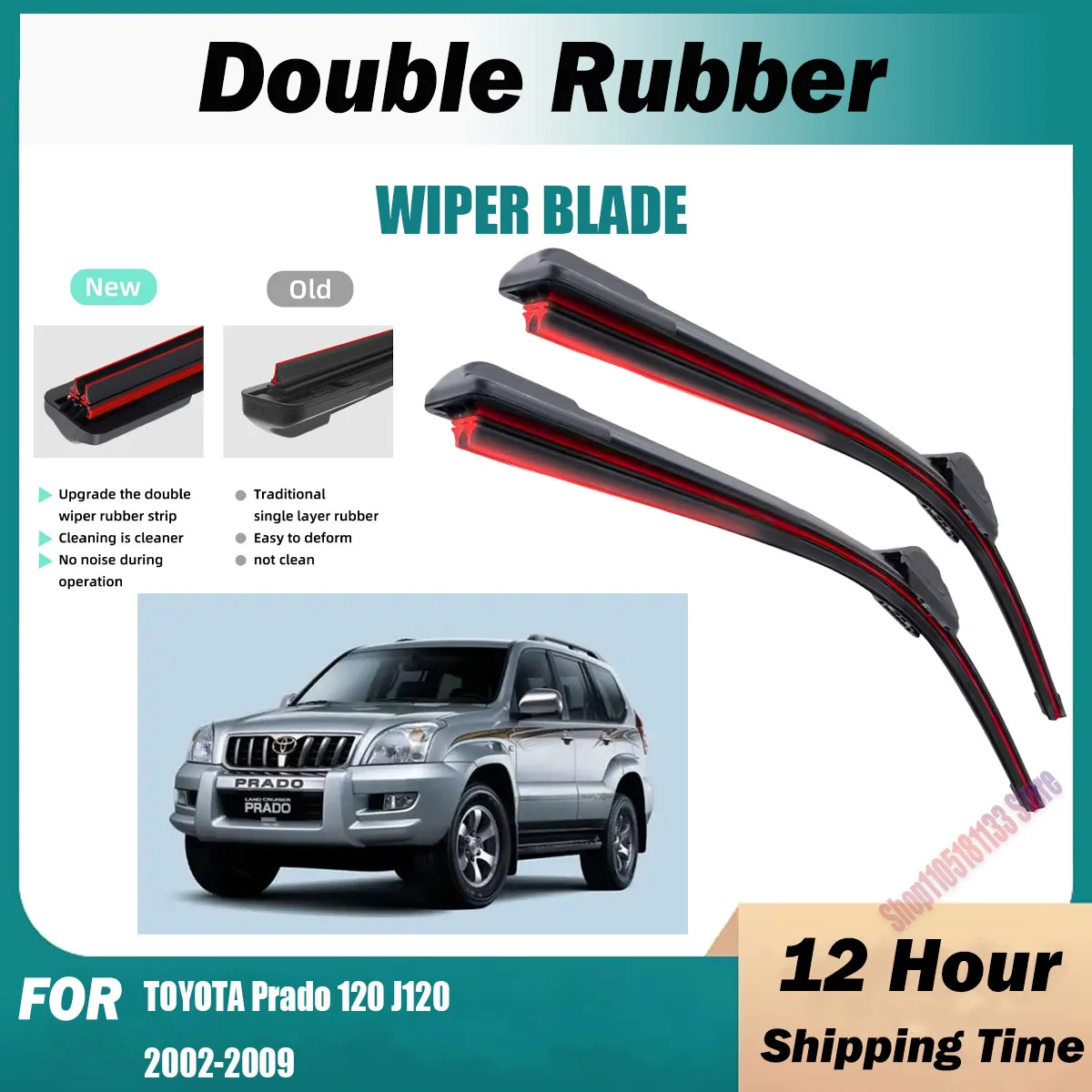 Double Rubber Car Wiper Blades For TOYOTA Prado 120 J120 2002-2009 Windshield Wipers Rubber Car Accessories 2006 2007 2008 2009
Double Rubber Car Wiper Blades For TOYOTA Prado 120 J120 2002-2009 Windshield Wipers Rubber Car Accessories 2006 2007 2008 2009
