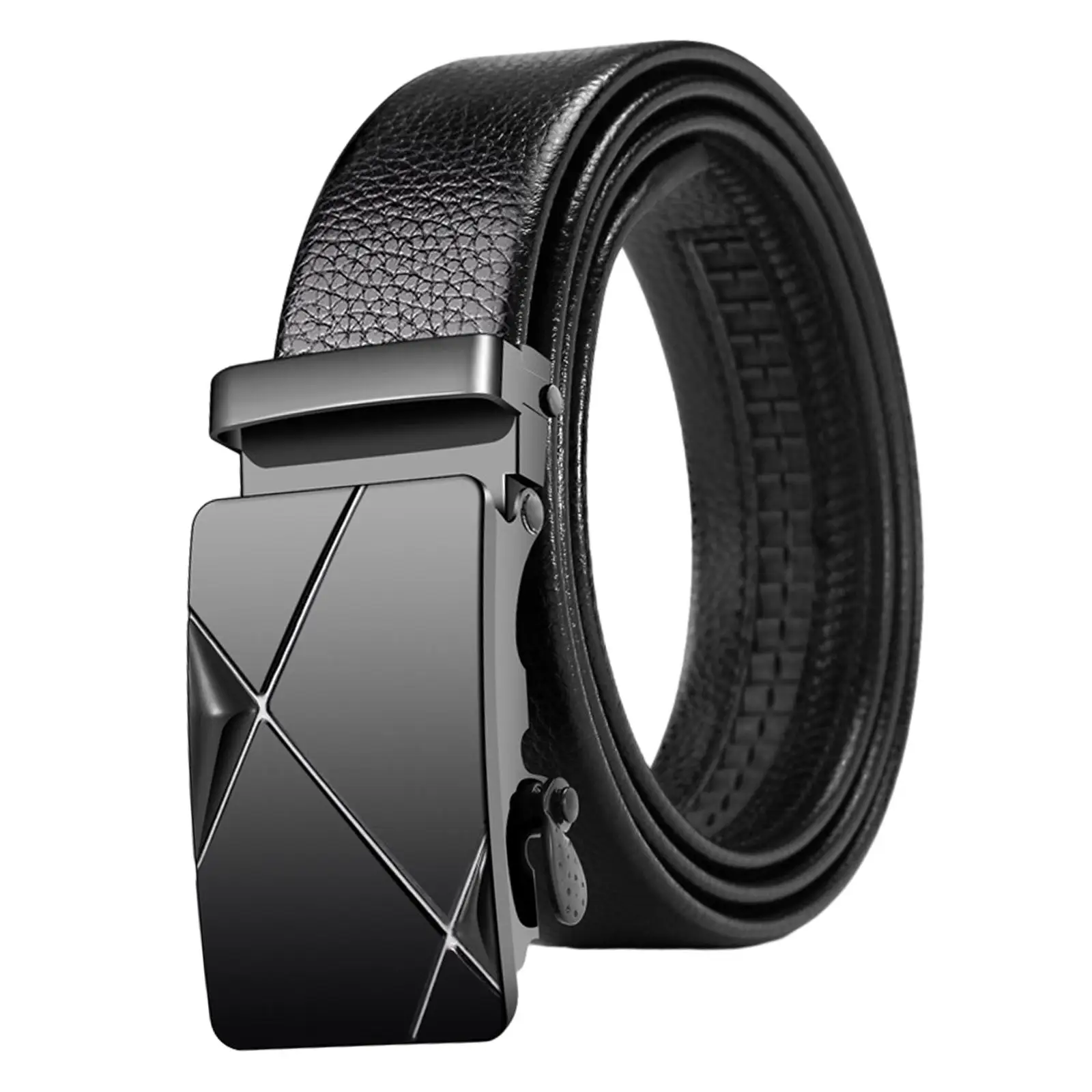 Ratchet Belt Men's Belt Faux Leather Slide Belt Business Belt Automatic Buckle Belt for Business Suit, Middle Aged, Black
Ratchet Belt Men's Belt Faux Leather Slide Belt Business Belt Automatic Buckle Belt for Business Suit, Middle Aged, Black