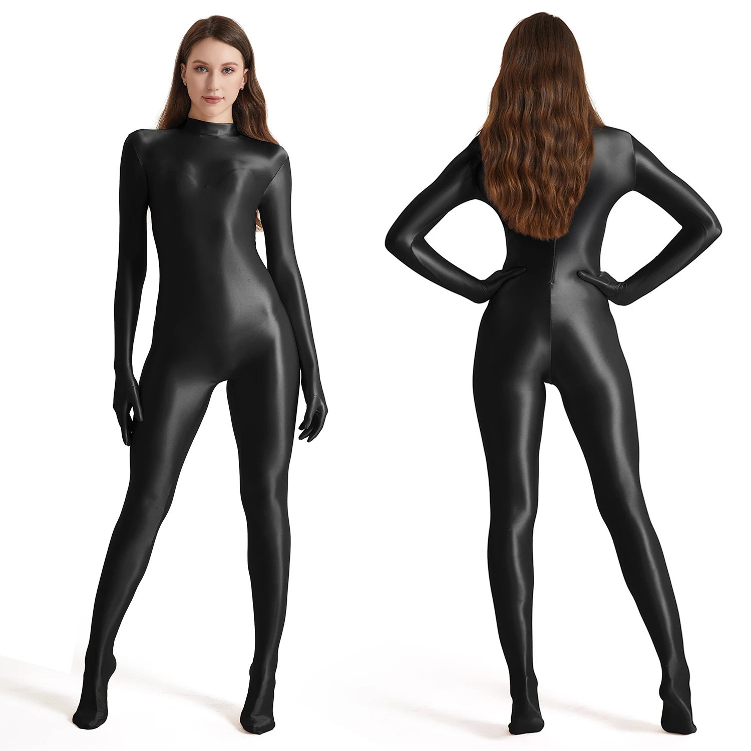Adult Back Zipper Spandex Bodysuit Tight-Fit Yoga Outfits Full Body Leotard Catsuit Halloween Costume Stretchy Gloss Shapewear
Adult Back Zipper Spandex Bodysuit Tight-Fit Yoga Outfits Full Body Leotard Catsuit Halloween Costume Stretchy Gloss Shapewear