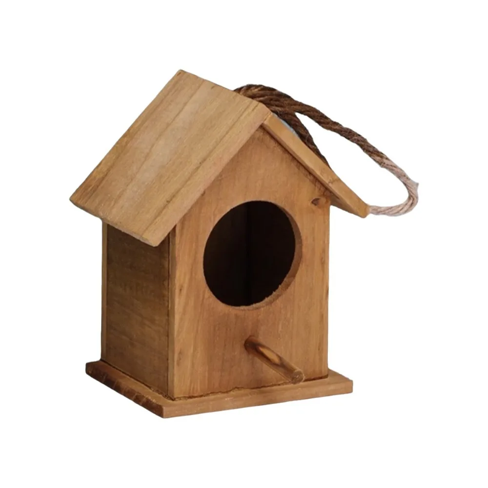 Wall Mounted Wooden Bird House Weather-Resistant Handmade Bird Breeding Box Decorative with Hanging Rope Parrot Cage
Wall Mounted Wooden Bird House Weather-Resistant Handmade Bird Breeding Box Decorative with Hanging Rope Parrot Cage