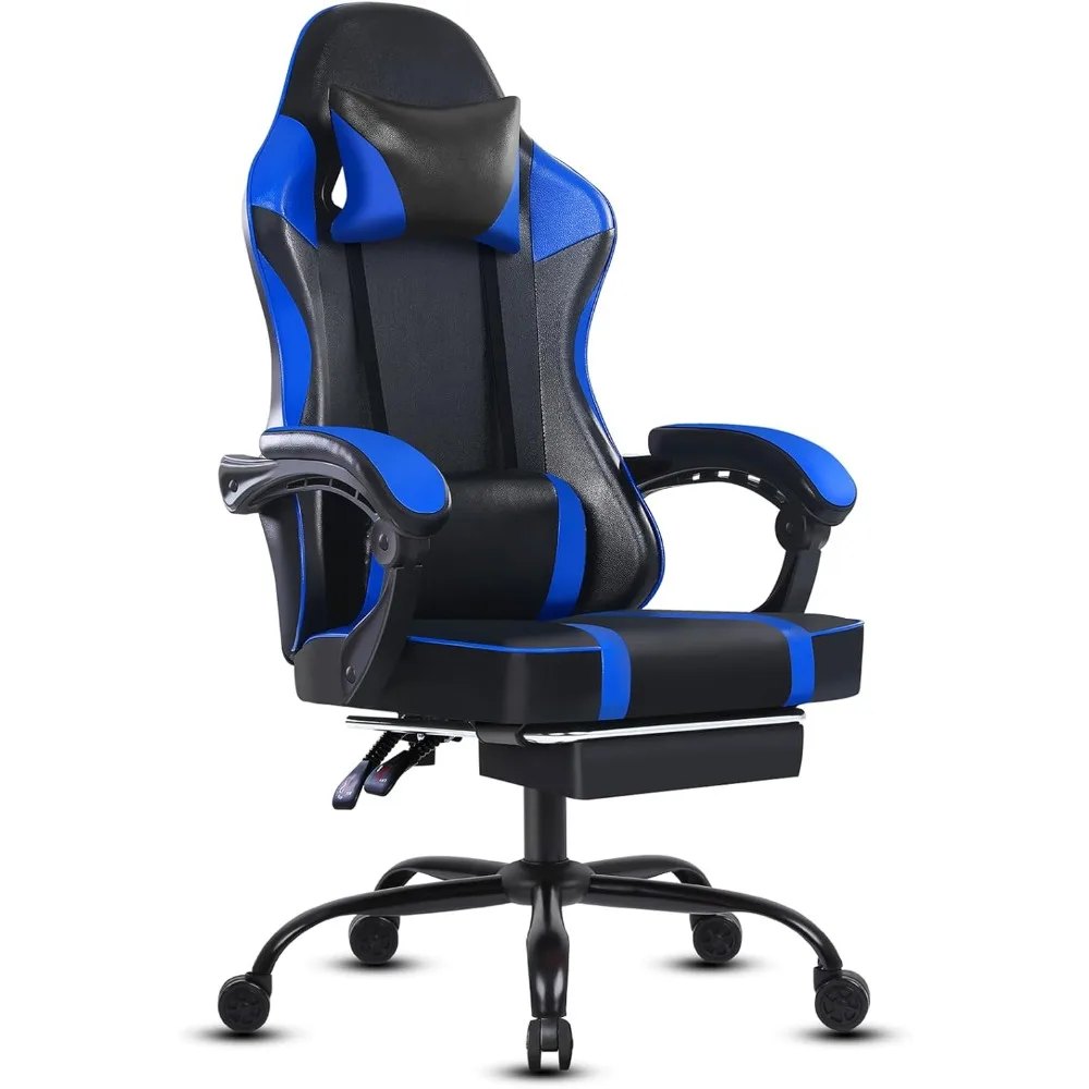 Ergonomic gaming chair with footrest, lumbar support, height adjustable, 350lbs capacity for office use
Ergonomic gaming chair with footrest, lumbar support, height adjustable, 350lbs capacity for office use