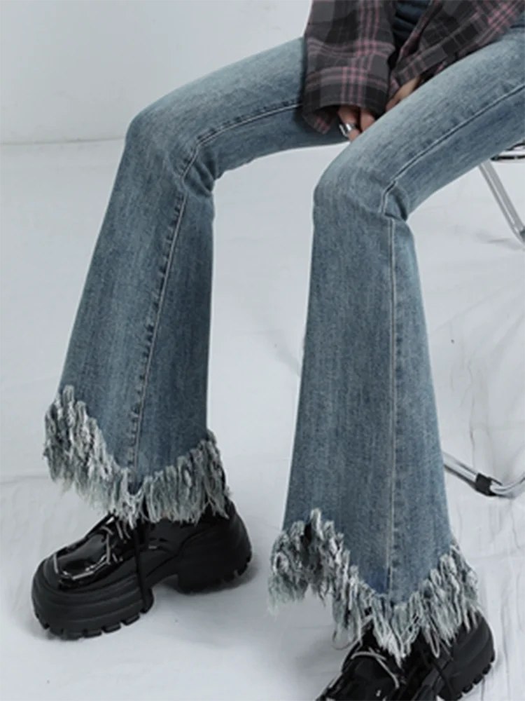 Women's High Waist Slit Jeans Designer Straight High Street Wide Leg Denim Trousers Distressed Washed Blue Female Chic Pants
Women's High Waist Slit Jeans Designer Straight High Street Wide Leg Denim Trousers Distressed Washed Blue Female Chic Pants
