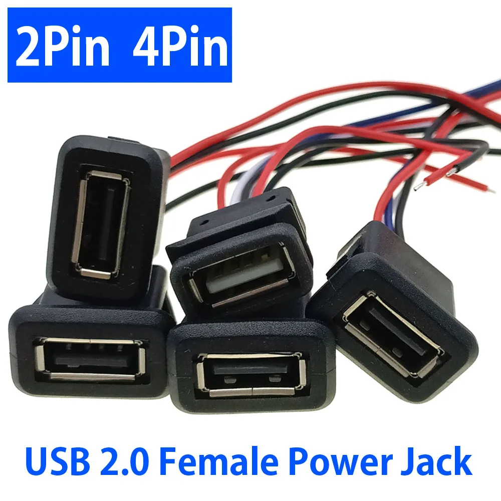 1~10pcs 2 Pin 4 Pin USB 2.0 Female Power Jack 2P 4P USB 2.0 Charging Port Connector Data Interface with Cable USB Charger Socket
1~10pcs 2 Pin 4 Pin USB 2.0 Female Power Jack 2P 4P USB 2.0 Charging Port Connector Data Interface with Cable USB Charger Socket