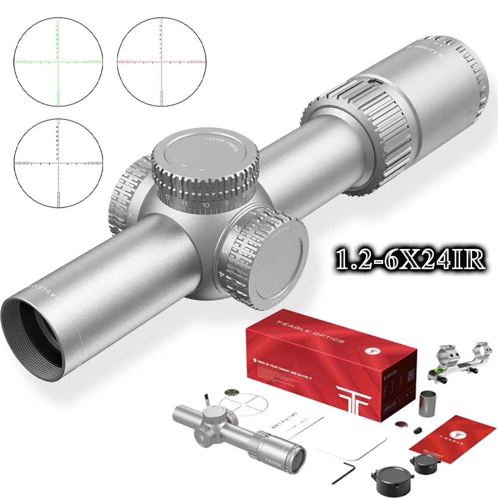 Tactical 1.2-6x24IR Riflescope Compact Red Green Illuminated Shooting Scopes High Shock Waterproof For Hunting Sniper Gear
Tactical 1.2-6x24IR Riflescope Compact Red Green Illuminated Shooting Scopes High Shock Waterproof For Hunting Sniper Gear