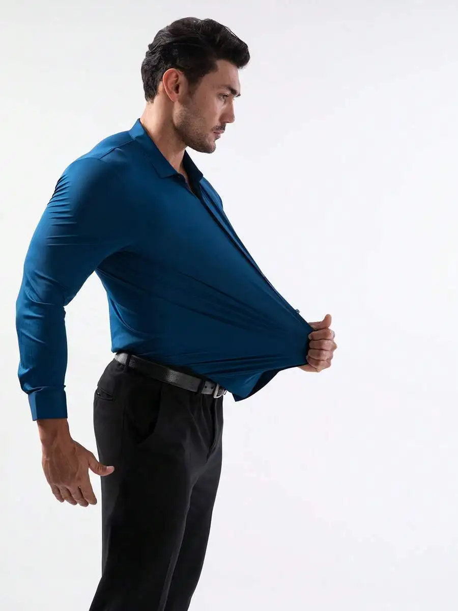 Men's Stretch Knit Long Sleeve Shirt - Iron-Free, Ice Silk Feel, Business Casual
Men's Stretch Knit Long Sleeve Shirt - Iron-Free, Ice Silk Feel, Business Casual