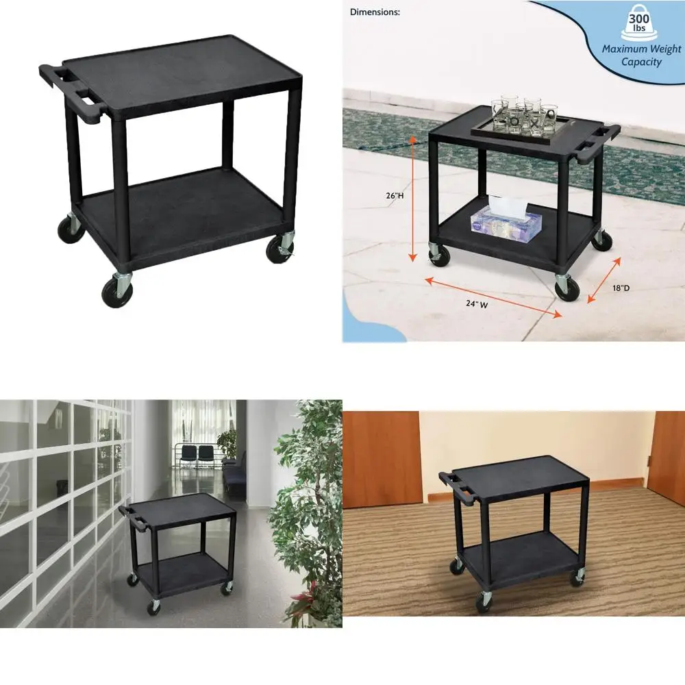 26-Inch Audio-Visual Cart with Two Shelves for Light-Duty Use, Constructed from Recycled Plastic, Scratch-Resistant, Dent-Proof,
26-Inch Audio-Visual Cart with Two Shelves for Light-Duty Use, Constructed from Recycled Plastic, Scratch-Resistant, Dent-Proof,