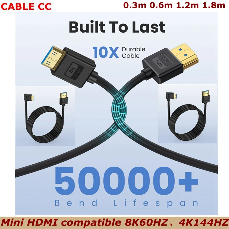 2.1 Version HD HDMI-Compatible to Mini HDMI Silicone Cable Digital Camera High-Definition Connection Cable 8K@60Hz 4K@120HZ
2.1 Version HD HDMI-Compatible to Mini HDMI Silicone Cable Digital Camera High-Definition Connection Cable 8K@60Hz 4K@120HZ