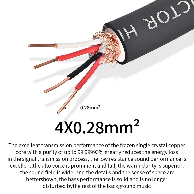 DIY single-crystal copper four-core loose audio cable for making USB signal cable and balance cable
DIY single-crystal copper four-core loose audio cable for making USB signal cable and balance cable