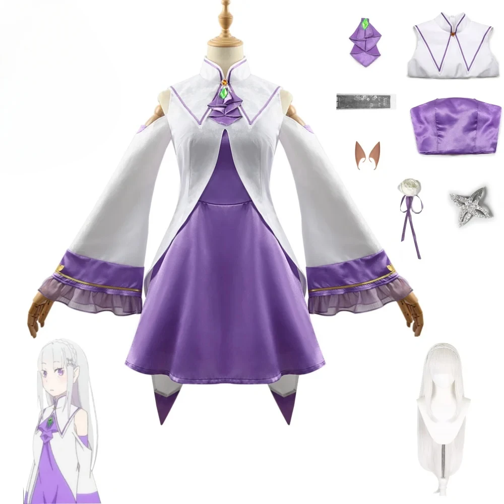 Костюмы для косплея Re Zero Kara Hajimeru Isekai Seikatsu Emilia, женское платье с головным убором для вечеринки в честь Хэллоуина 2025
Костюмы для косплея Re Zero Kara Hajimeru Isekai Seikatsu Emilia, женское платье с головным убором для вечеринки в честь Хэллоуина 2025