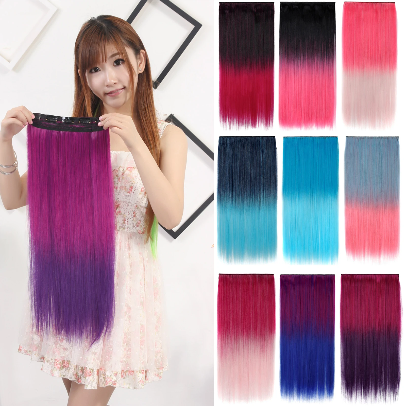 Накладные пряди для волос Jeedou Rainbow, на заколках, 1 шт. с 5 клипсами, прямые волосы омбре, парик для девочек, для Хэллоуина и косплея
Накладные пряди для волос Jeedou Rainbow, на заколках, 1 шт. с 5 клипсами, прямые волосы омбре, парик для девочек, для Хэллоуина и косплея