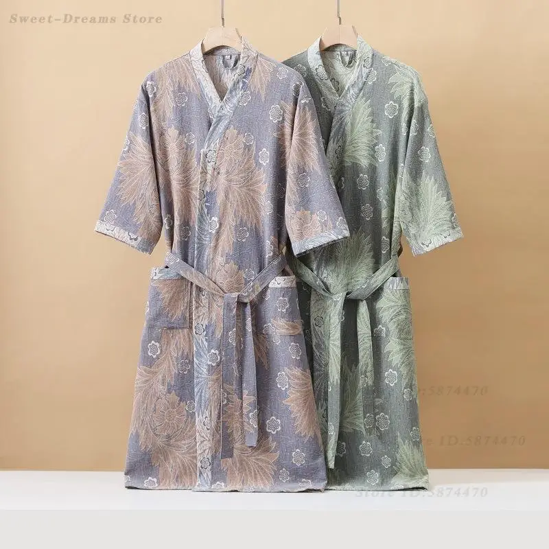 Cotton Printed Couple Robe Nightgown Spring Summer Bathrobe Kimono Gown Yukata Loose Casual Sleepwear Home Dress Lingerie
Cotton Printed Couple Robe Nightgown Spring Summer Bathrobe Kimono Gown Yukata Loose Casual Sleepwear Home Dress Lingerie