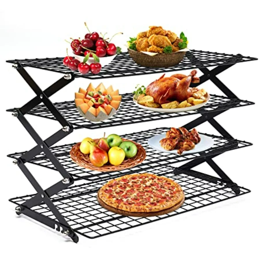 4Tier Collapsible Cooling Rack for Outdoor Camping and Picnic Parties: Folding Iron Shelf with Stackable Design for Baking Cool
4Tier Collapsible Cooling Rack for Outdoor Camping and Picnic Parties: Folding Iron Shelf with Stackable Design for Baking Cool