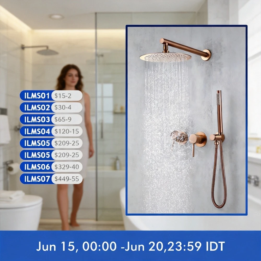 Rainfall Shower Set Rose Gold Wall Mounted Bathroom Shower Mixer Brass Faucet Hot Cold Water Mixer Tap With Head 8/10/12 Inch
Rainfall Shower Set Rose Gold Wall Mounted Bathroom Shower Mixer Brass Faucet Hot Cold Water Mixer Tap With Head 8/10/12 Inch