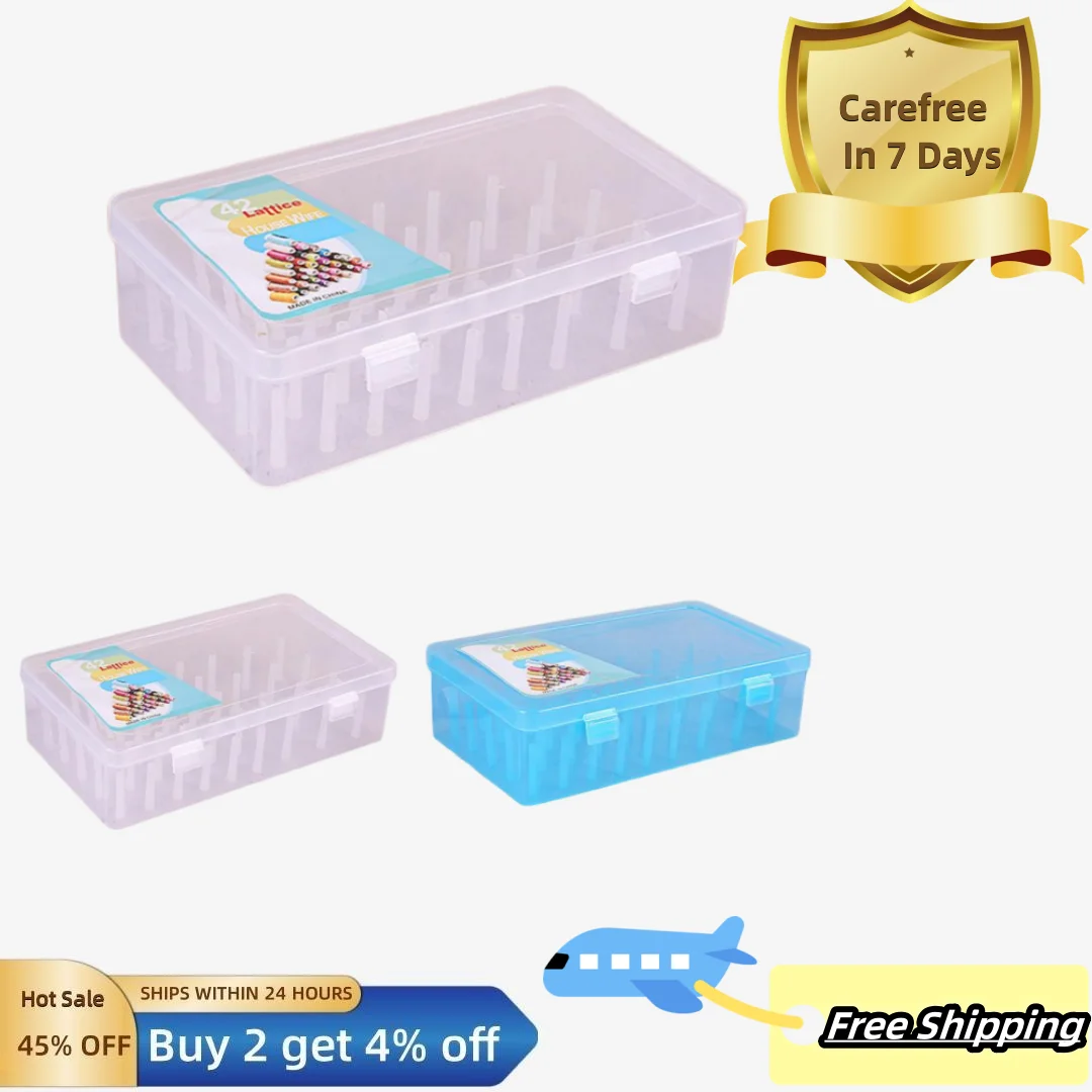 Sewing Box 42 Axis High Capacity Transparent Visible Buckle Closure Sewing Thread Storage Box Home Supply
Sewing Box 42 Axis High Capacity Transparent Visible Buckle Closure Sewing Thread Storage Box Home Supply