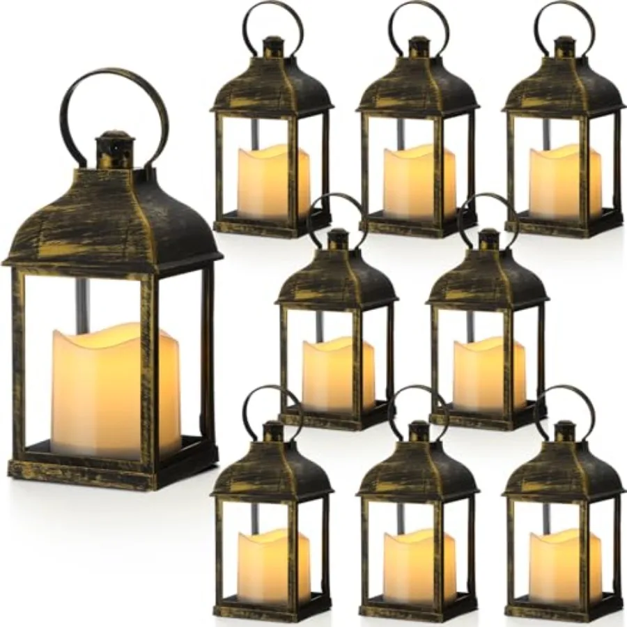 8 Pcs 10 inch Decorative Candle Lantern Bulk for Wedding Centerpieces Lanterns with LED Flameless Candle Indoor Outdoor Battery
8 Pcs 10 inch Decorative Candle Lantern Bulk for Wedding Centerpieces Lanterns with LED Flameless Candle Indoor Outdoor Battery