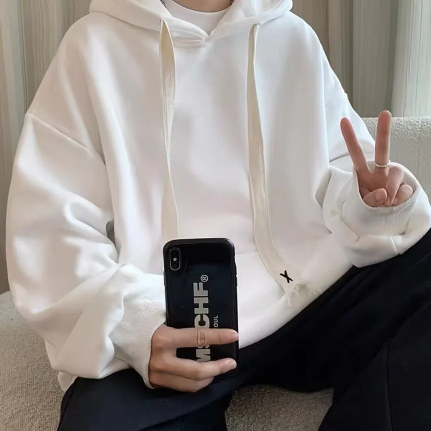 Heavyweight Simple Pure Cotton Hoodie 2024 New Sle Loose Long Sve Overhead Jaet oulder Drop irt for Men
Heavyweight Simple Pure Cotton Hoodie 2024 New Sle Loose Long Sve Overhead Jaet oulder Drop irt for Men