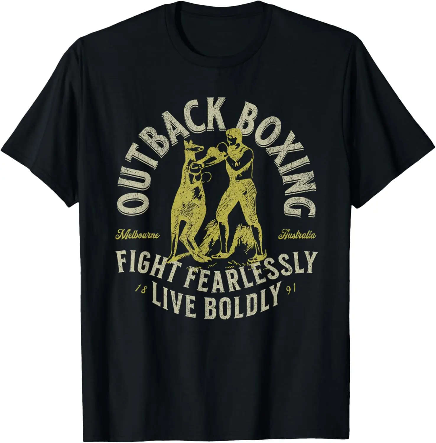 Outback Boxing Kangaroo Vs Boxer Футболка с рисунком Винтажная австралийская футболка Fight Fearlessly
Outback Boxing Kangaroo Vs Boxer Футболка с рисунком Винтажная австралийская футболка Fight Fearlessly
