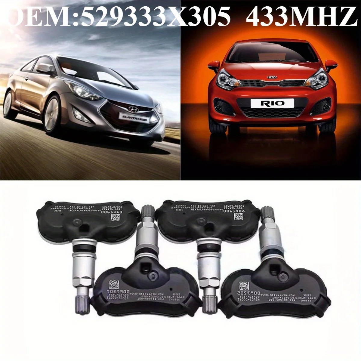 1/4Pcs OEM#529333X305 #433MHZ TPMS/TIRE SENSOR Original Factory Parts Fit For#HYUNDAI:ELANTRA(14-18)#KIA:RIO(2014/06-2020/12)
1/4Pcs OEM#529333X305 #433MHZ TPMS/TIRE SENSOR Original Factory Parts Fit For#HYUNDAI:ELANTRA(14-18)#KIA:RIO(2014/06-2020/12)