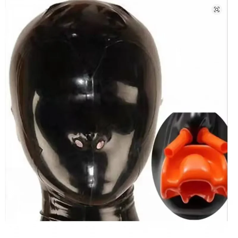 Sexy Black Latex Fetish Hood Mask with Red Teeth Gag Nose Tube
Sexy Black Latex Fetish Hood Mask with Red Teeth Gag Nose Tube