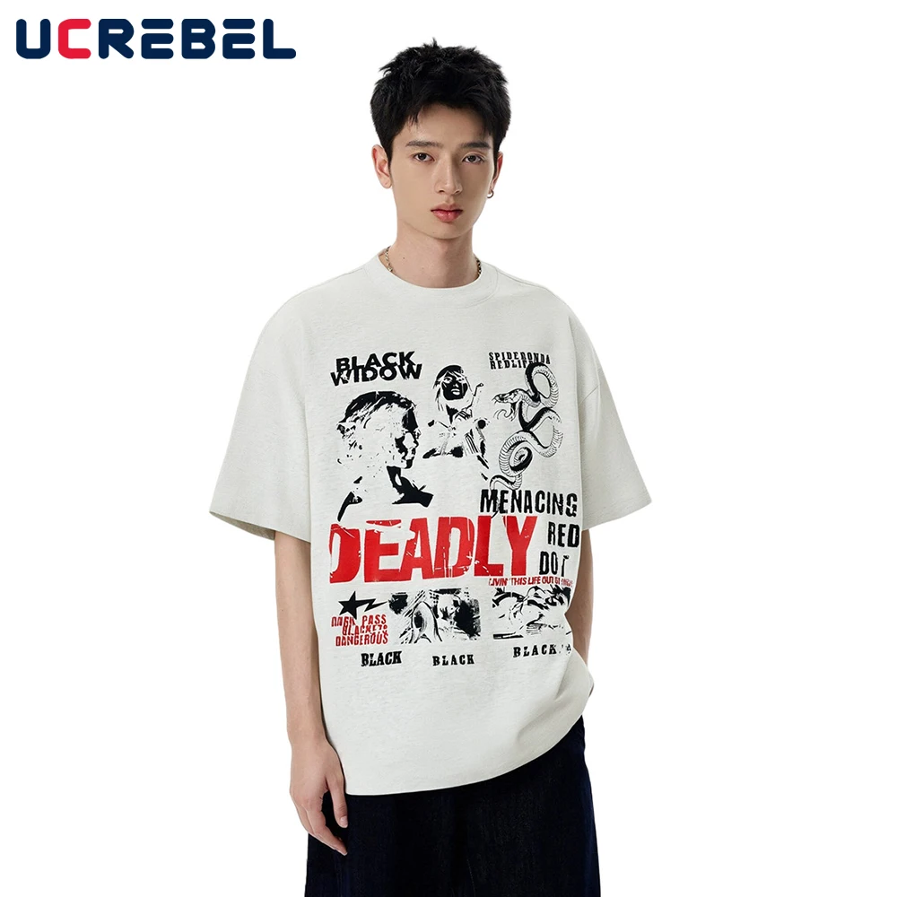 Retro Print Short Sleeve T-shirt Mens High Street Summer Cotton Loose Crew Neck Half-Sleeve Tee Men Tshirt
Retro Print Short Sleeve T-shirt Mens High Street Summer Cotton Loose Crew Neck Half-Sleeve Tee Men Tshirt