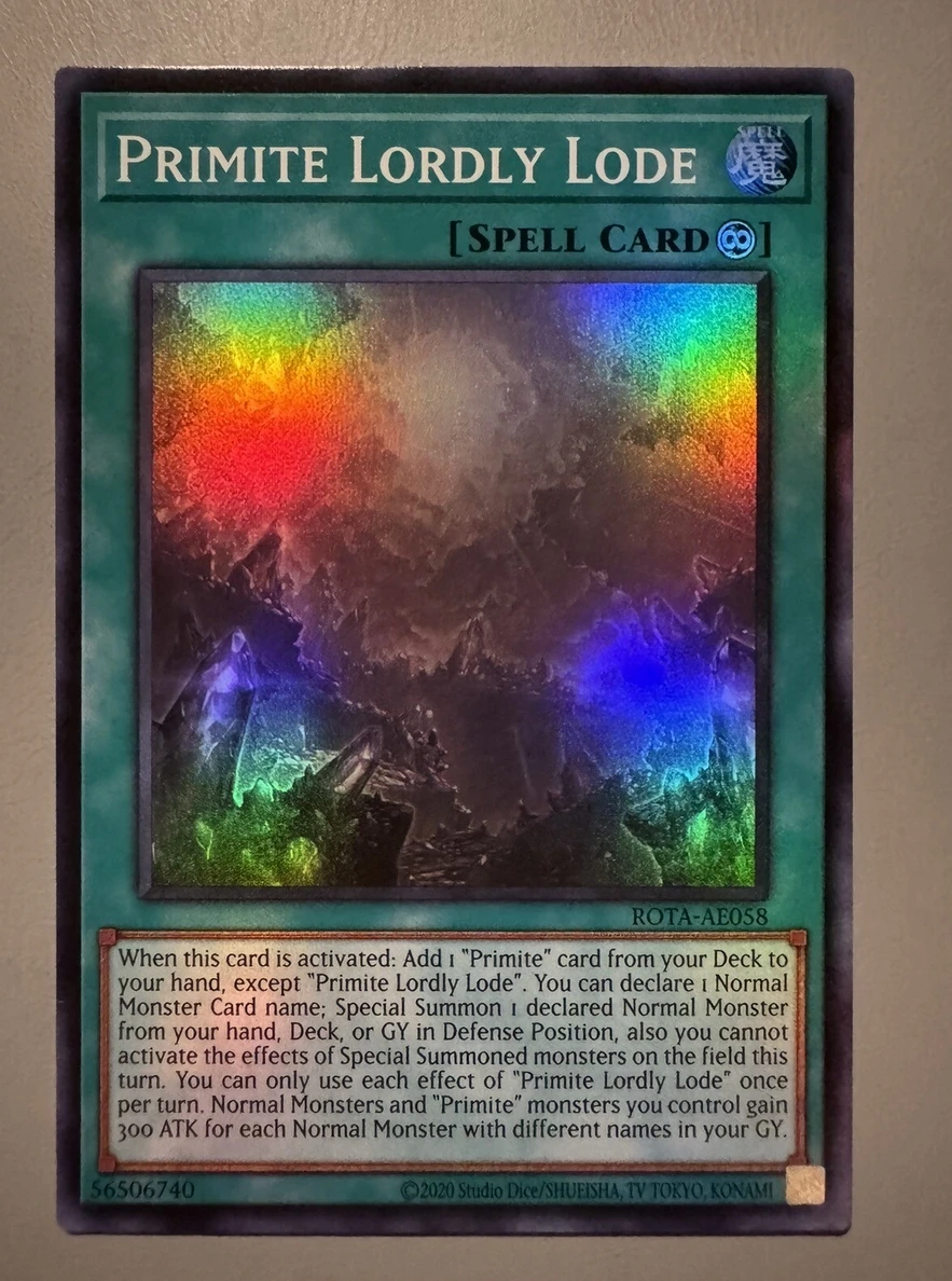 Yugioh Duel Monsters ROTA-AE058 PRIMITE LORDLY LODE Super Rare Asian English Collection Mint Card
Yugioh Duel Monsters ROTA-AE058 PRIMITE LORDLY LODE Super Rare Asian English Collection Mint Card