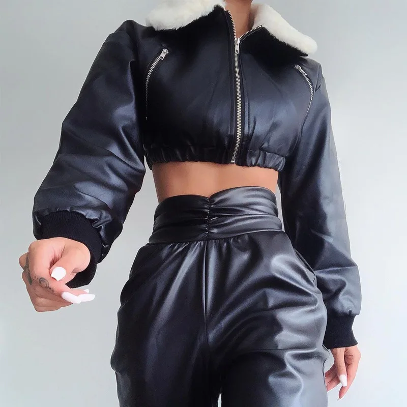 New 2022 clothes women black Jacket faux leather outdoor winter jacket cardigan crop top baseball crop varsity jacket for women
New 2022 clothes women black Jacket faux leather outdoor winter jacket cardigan crop top baseball crop varsity jacket for women