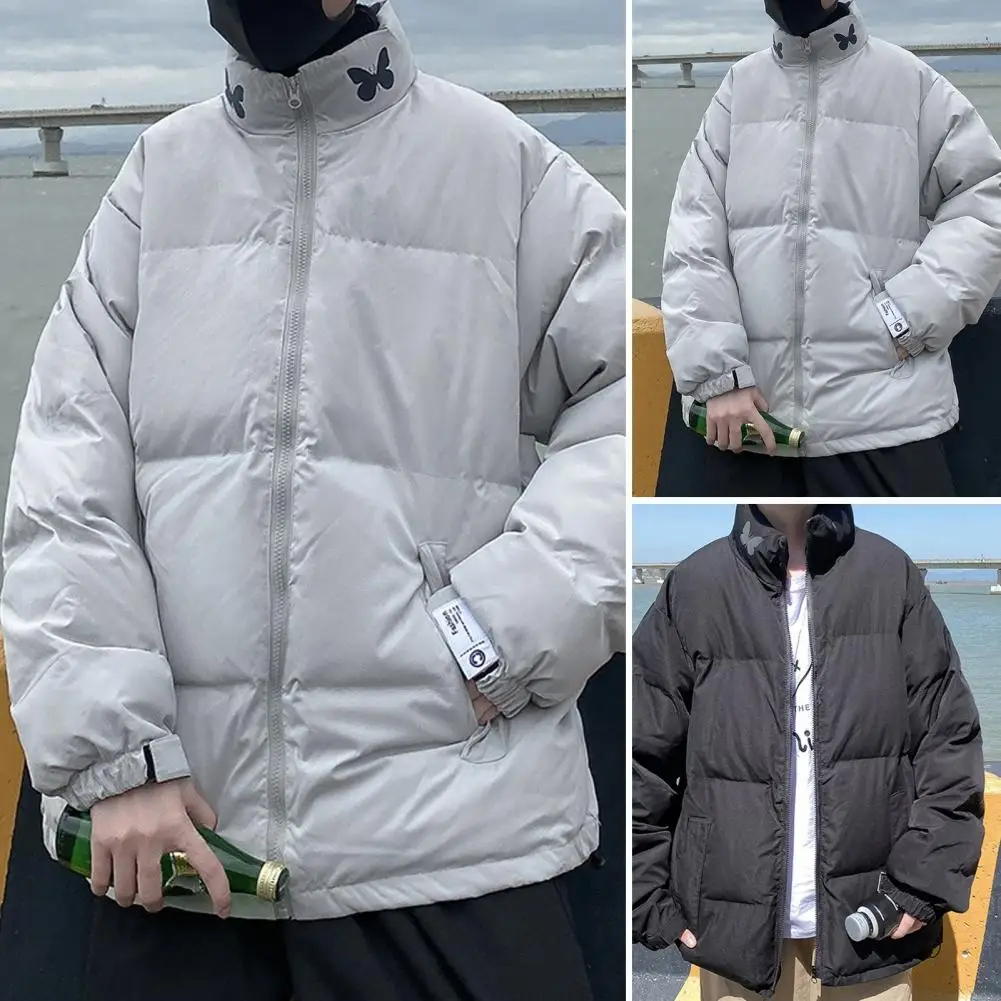 Men Cotton Coat Thickened Padded Winter Men's Jacket with Neck Protection Windproof Zipper Closure Resistant Pockets for Long
Men Cotton Coat Thickened Padded Winter Men's Jacket with Neck Protection Windproof Zipper Closure Resistant Pockets for Long