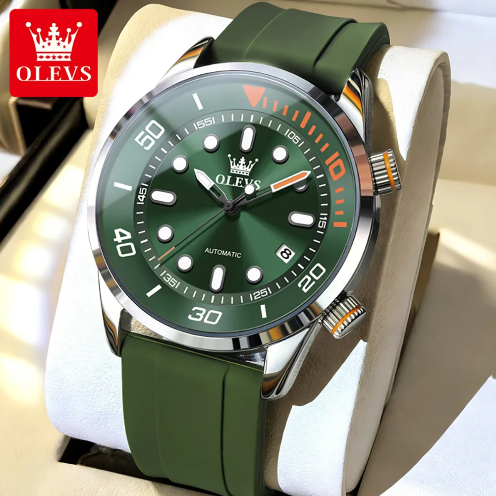OLEVS Men Mechanical Watch Chic Cushy Silicone Sports Men's Automatic Watch Top Luminous Luxury Waterproof Clock Men Relogio
OLEVS Men Mechanical Watch Chic Cushy Silicone Sports Men's Automatic Watch Top Luminous Luxury Waterproof Clock Men Relogio
