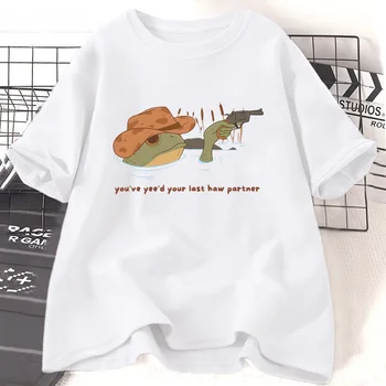 You Just Yee'd Your Last Haw T-Shirt Women Men Cowboy Frog T Shirt Funny Toad Lover Tshirt Cotton Round Neck Short Sleeve Tees