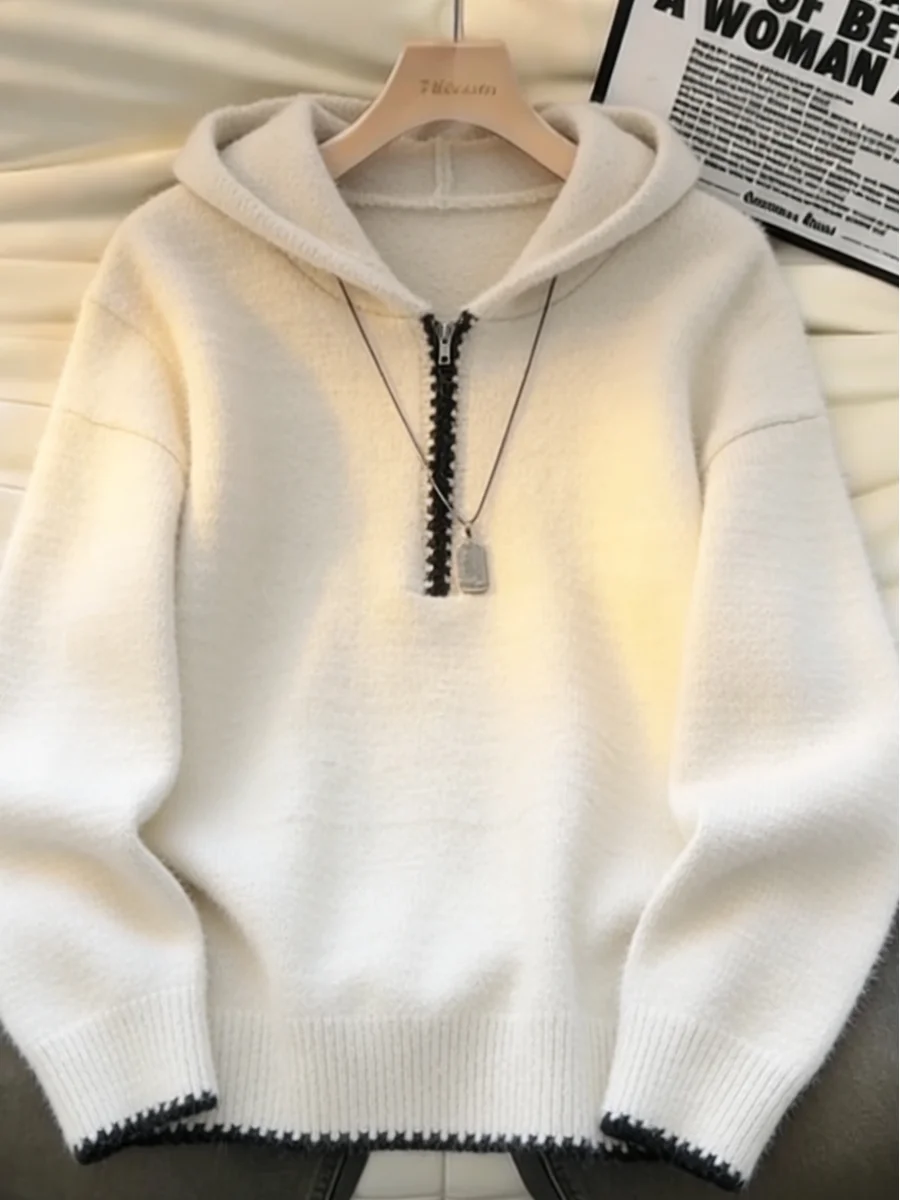 Мужской повседневный вязаный свитер с капюшоном, на молнии до середины груди, уникальный стиль, осень-зима, теплый, из полиэфирного волокна, модный, базовый
Мужской повседневный вязаный свитер с капюшоном, на молнии до середины груди, уникальный стиль, осень-зима, теплый, из полиэфирного волокна, модный, базовый