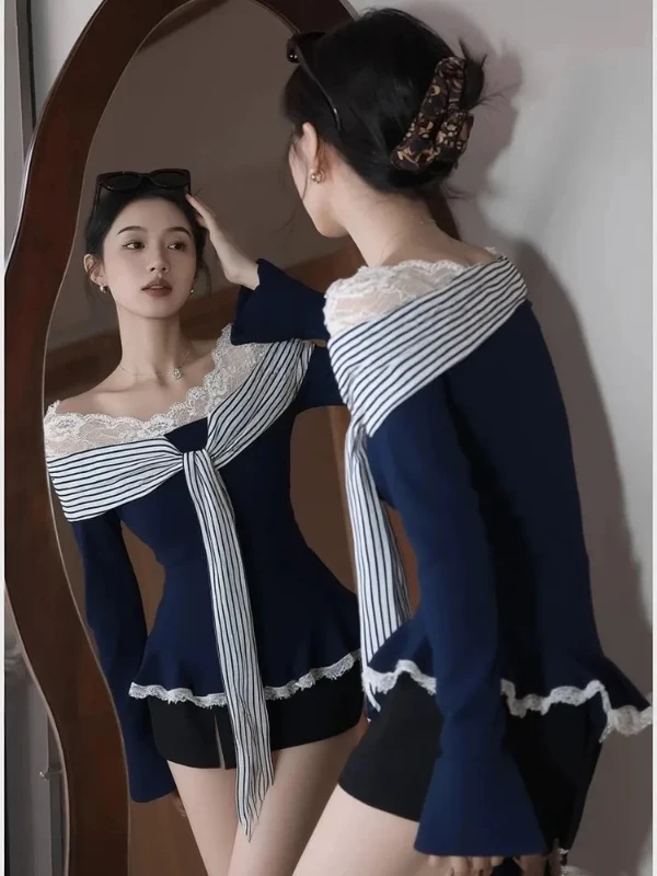 plus Size Lace Splice Tie Dye One oulder Long Sve T-irt Women's Slimming Top Korean Sle Commute Faion Winter New A...
plus Size Lace Splice Tie Dye One oulder Long Sve T-irt Women's Slimming Top Korean Sle Commute Faion Winter New A...