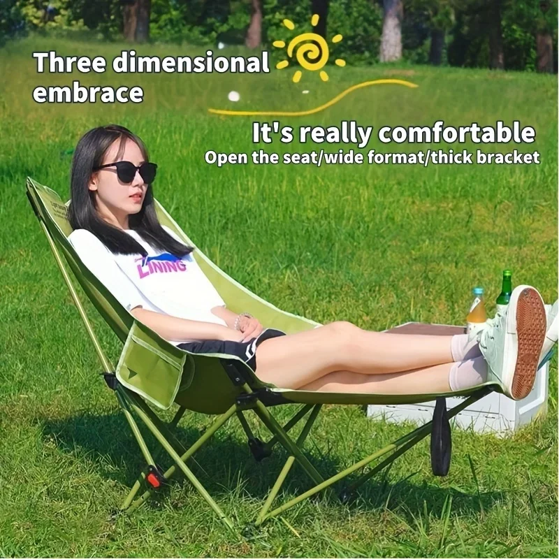 Portable Adjustable Folding Moon Chair for Camping, Fishing & Outdoor Relaxation - Steel Frame, 4-Position Leg Support
Portable Adjustable Folding Moon Chair for Camping, Fishing & Outdoor Relaxation - Steel Frame, 4-Position Leg Support