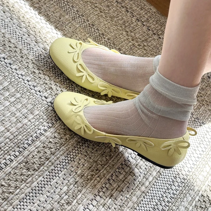 Small Butterfly-Knot Decorate Mary Jane Women's Yellow Tassel Bow Flat Shoes Leather Round Toe Slip-On Ballet Style Shoes 35-40
Small Butterfly-Knot Decorate Mary Jane Women's Yellow Tassel Bow Flat Shoes Leather Round Toe Slip-On Ballet Style Shoes 35-40