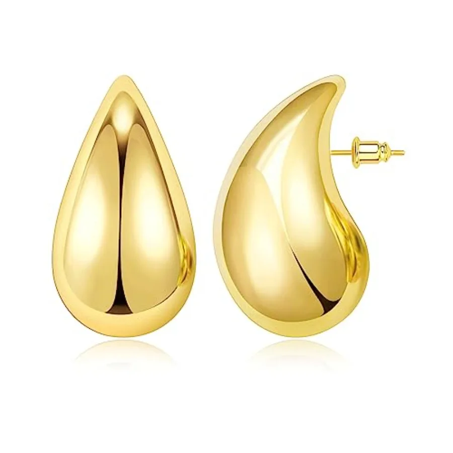 WOWSHOW Chunky Hoop Earrings For Women Lightweight Waterdrop Hoops Earrings with 14K Plated, Hypoallergenic Fashion Jewelry Ear
WOWSHOW Chunky Hoop Earrings For Women Lightweight Waterdrop Hoops Earrings with 14K Plated, Hypoallergenic Fashion Jewelry Ear