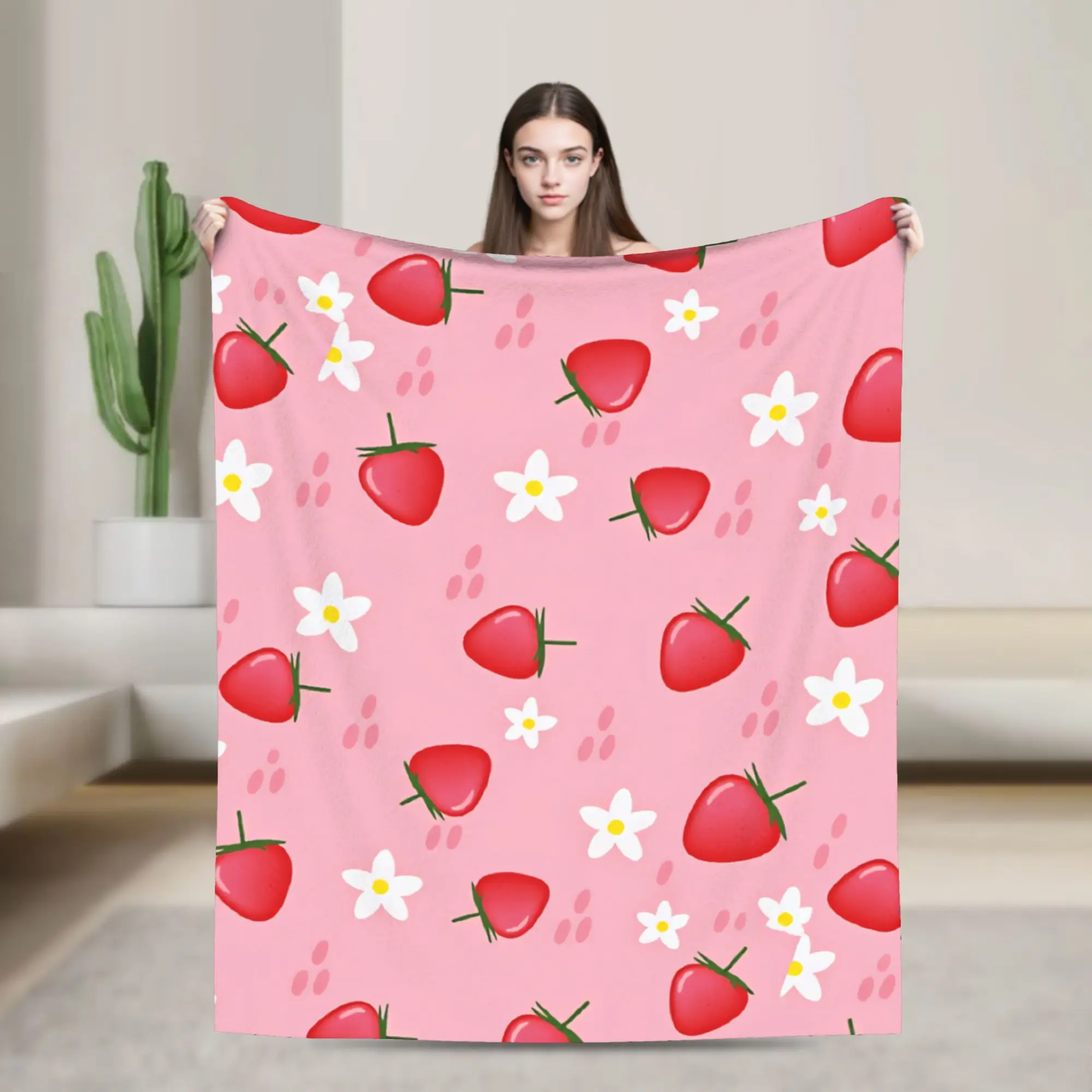 Pink Strawberry Blanket Super Warm Fluffy Plush Bedding Throws For Outdoor Travel Office Flannel Bedspread Bed Cover
Pink Strawberry Blanket Super Warm Fluffy Plush Bedding Throws For Outdoor Travel Office Flannel Bedspread Bed Cover