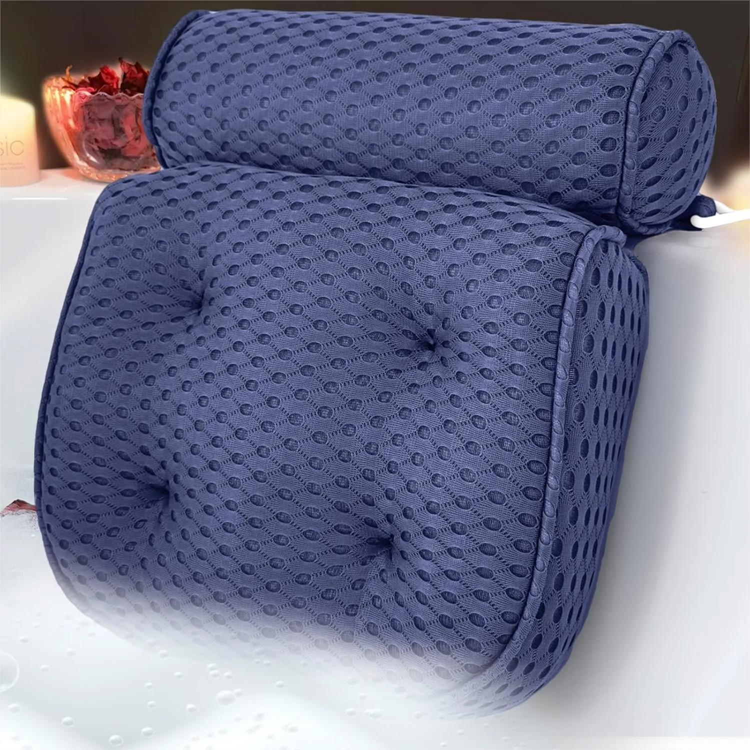 Luxury Bath Pillow for Tub, Head and Neck Support with Suction Cups, Spacer Mesh Cushion
Luxury Bath Pillow for Tub, Head and Neck Support with Suction Cups, Spacer Mesh Cushion