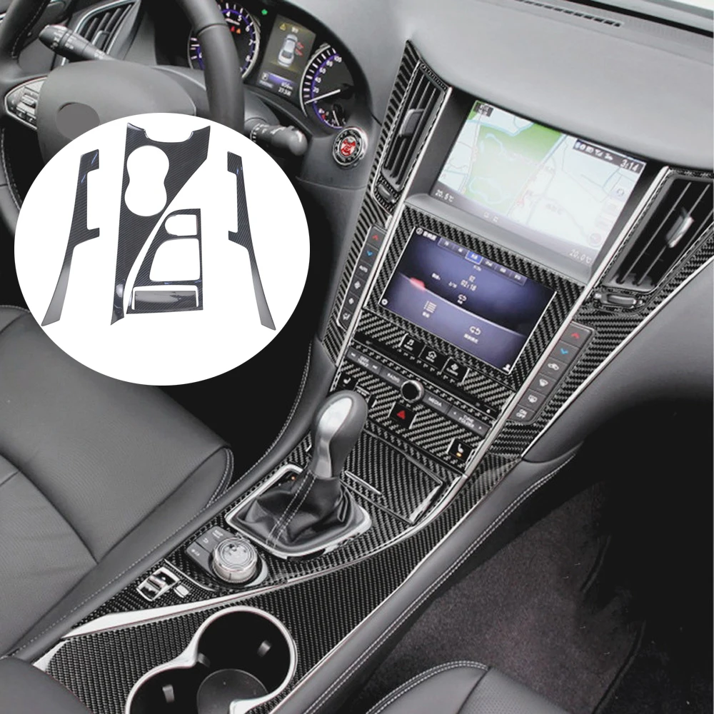 5pcs Real Dry Carbon Car interior Center Console Gear Shift Box Panel Side Screen Trims For Infiniti Q50 2013-2023
5pcs Real Dry Carbon Car interior Center Console Gear Shift Box Panel Side Screen Trims For Infiniti Q50 2013-2023