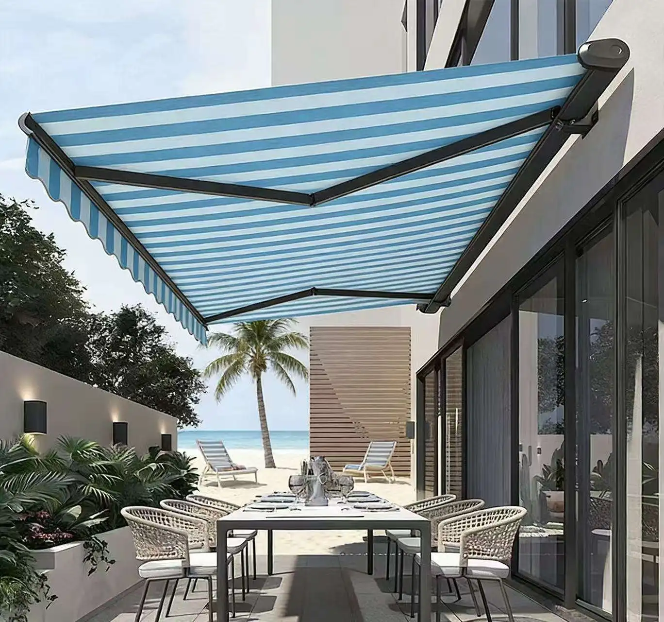 Rainproof and UV Protection Multi Functional Sunshade Install Against The Wall Large Electric Outdoor Canopy Leisure Awning
Rainproof and UV Protection Multi Functional Sunshade Install Against The Wall Large Electric Outdoor Canopy Leisure Awning