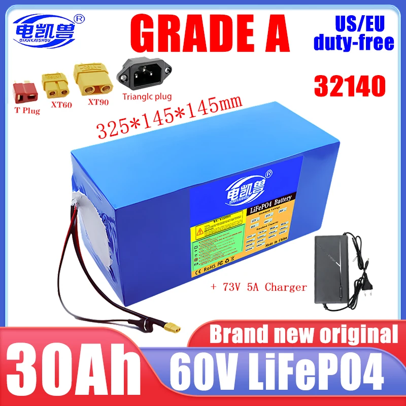 60v 30ah New LiFePo4 Battery Rechargeable Battery Pack 32140 20S2P Built in BMS 3600W Motor High Power 73V+5A Charger duty-free
60v 30ah New LiFePo4 Battery Rechargeable Battery Pack 32140 20S2P Built in BMS 3600W Motor High Power 73V+5A Charger duty-free